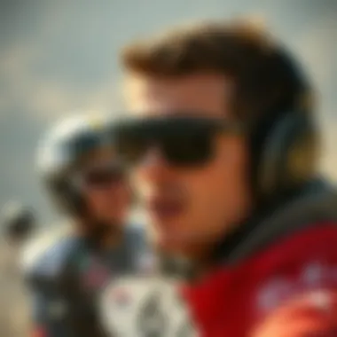Action shot of an athlete wearing Ray-Ban Legend sunglasses during an extreme sport