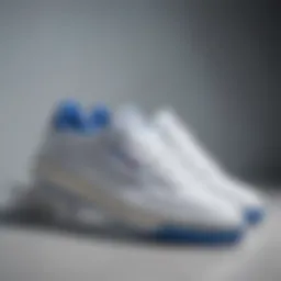 Stylish Reebok Club C White Blue sneaker on a minimalist background