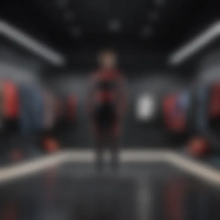 Innovative technology in retail, demonstrating virtual fitting rooms and online shopping integration.