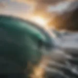 A breathtaking view of the surf at Kauai showcasing waves crashing against the shore
