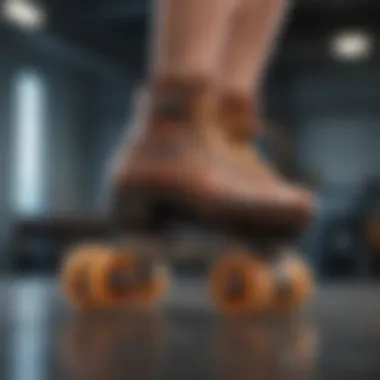 Intricate Design of Roller Skate Shoes Close-up of roller skate shoe construction highlighting materials