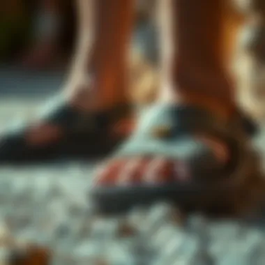 Close-up of Roxy Brown Sandals showcasing eco-friendly materials