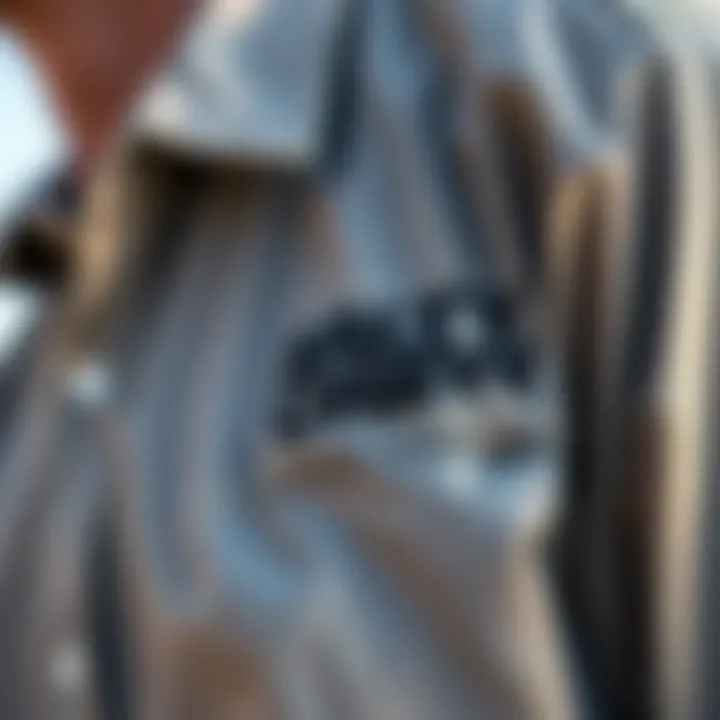 Craftsmanship and Innovation in Design Close-up of Salty Crew shirt fabric and design details