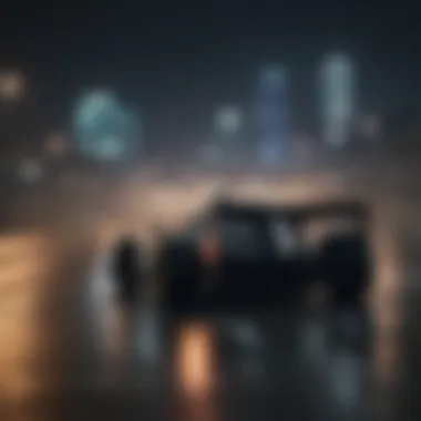 Spectacular night race at the Saudi Grand Prix with illuminated skyline