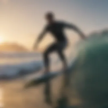 Person surfing on a wave demonstrating the performance of a well-chosen board