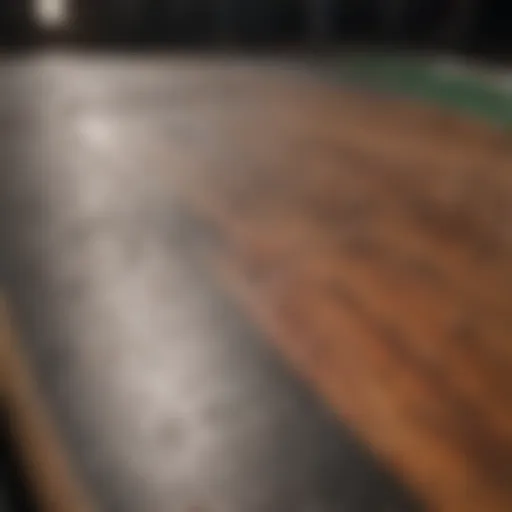 Detailed view of skateboard deck materials and specifications.