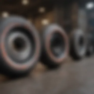 A selection of skateboard wheels illustrating different sizes and materials.