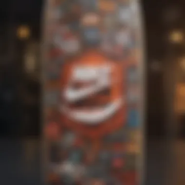 Skateboard Culture and Nike SB Stickers A skateboard deck adorned with Nike SB stickers