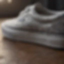 Close-up of sparkly Vans showcasing intricate design details