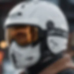 Close-up view of the innovative design of the Spy Snow Helmet showcasing its exterior features