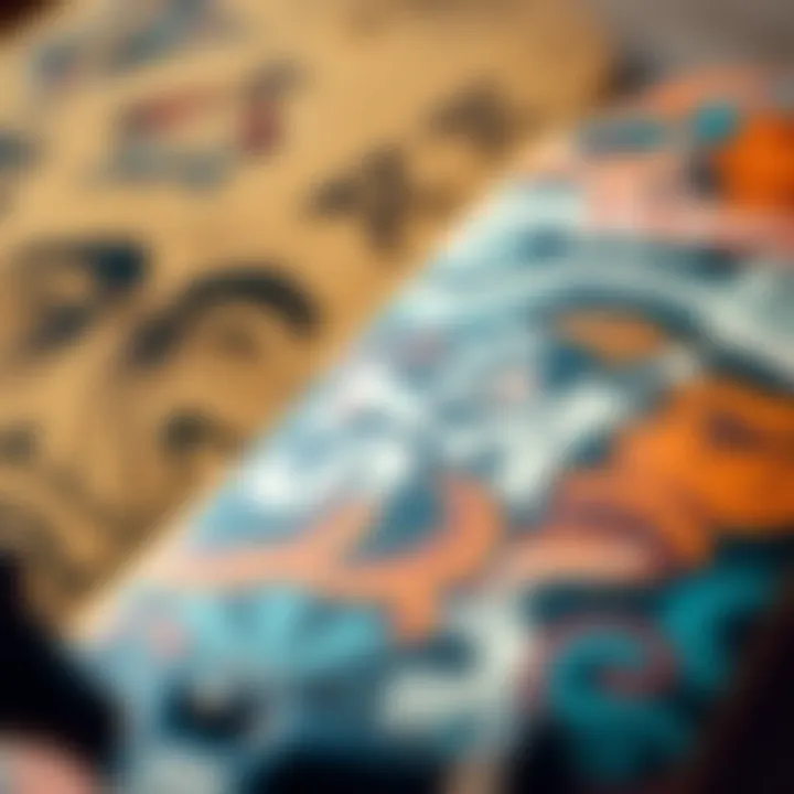 An intricate close-up of a skateboard displaying unique artwork that represents straye culture.