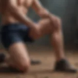 Demonstration of a knee tendon stretching technique