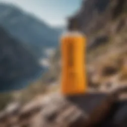 Sunblock application on a mountain landscape