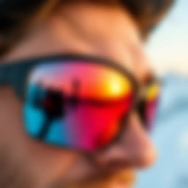 Close-up of UV protection feature in sunglasses