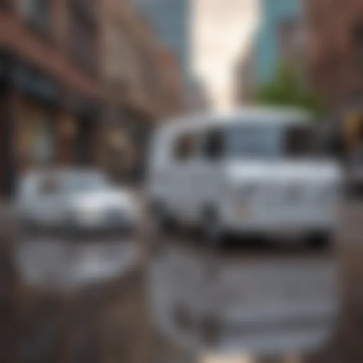 A collection of reflective white checkered Vans displayed in an urban setting.