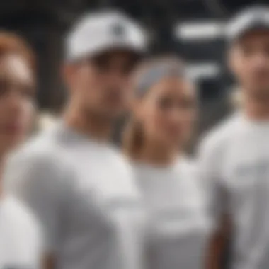 Group of extreme sports enthusiasts wearing white Champion shirts, symbolizing unity