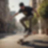 Dynamic skateboarding scene captured in motion