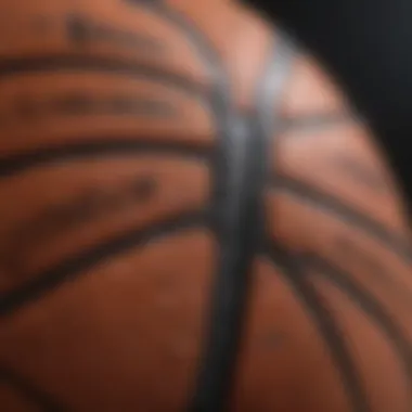 Close-up of basketball material showcasing durability