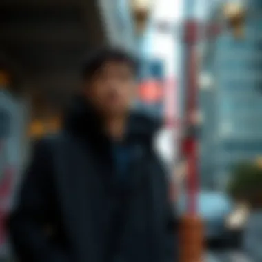 Urban Style with the Black Coach Jacket Stylish black coach jacket worn in an urban setting