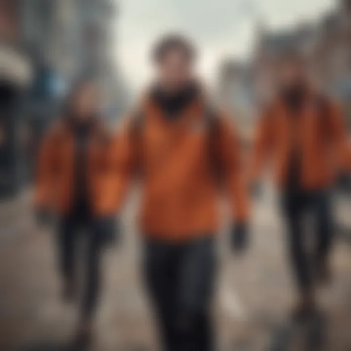 Adventurers wearing the Brighton jacket during extreme sports activities