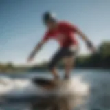 A sleek and stylish beginner wakeboard showcasing its design features.