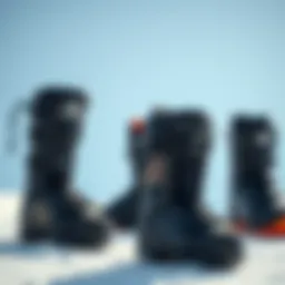 Different styles of snowboard boots showcasing performance features