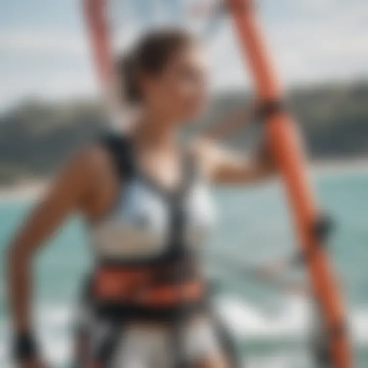 A comparison chart of different types of windsurfing harnesses, highlighting their features