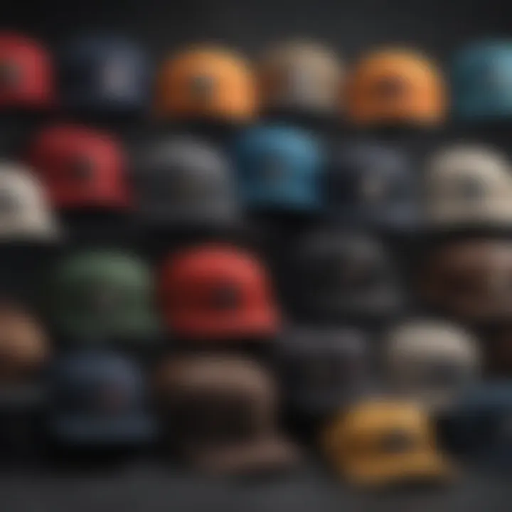 Historical evolution of snapback hats illustrated through various styles over the decades