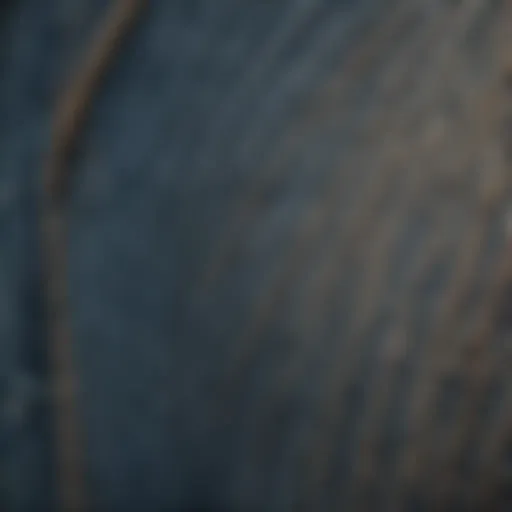 Close-up of aged denim texture showcasing intricate fading patterns