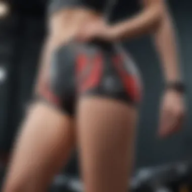 Anime Aesthetic Biker Shorts A vibrant depiction of biker shorts featuring anime-inspired designs.