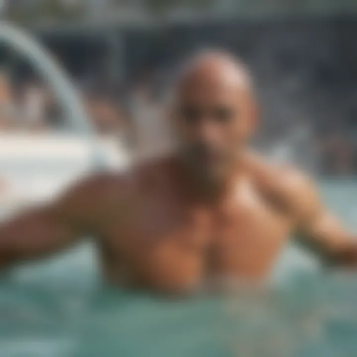 Kelly Slater demonstrating surfing techniques in a wave pool