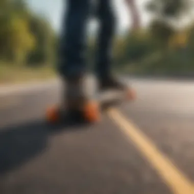 Enhanced Comfort for Longboard Riders Longboard rider demonstrating improved comfort with shock pads