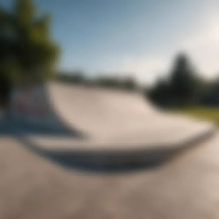 A well-maintained small skate ramp with a vibrant skating environment