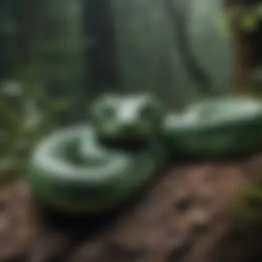 Illustration of a pit viper in its natural habitat