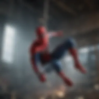 The Science Behind the Swing An illustration showcasing the physics involved in Spider-Man's movement