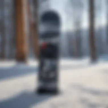 A well-maintained second-hand snowboard ready for purchase