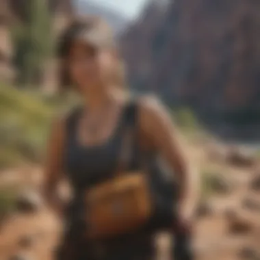 Roxy Crossbody in Action Adventurer using the Roxy crossbody during an extreme sport