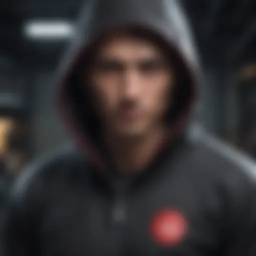 Dynamic athlete showcasing the Akatsuki zip up hoodie during a high-octane activity.