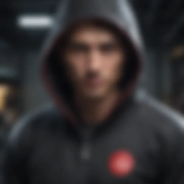 Dynamic athlete showcasing the Akatsuki zip up hoodie during a high-octane activity.