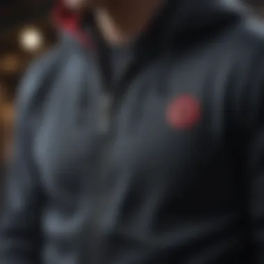 Technical Fabric of Akatsuki Hoodie Close-up of the Akatsuki zip up hoodie’s fabric highlighting its technical features.
