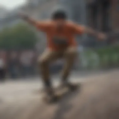 Iconic Tricks from the Skateboarding Past A historical skateboarding event showcasing iconic tricks