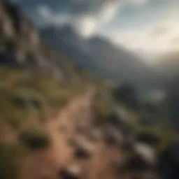 A breathtaking view of a mountain trail during an ultra marathon