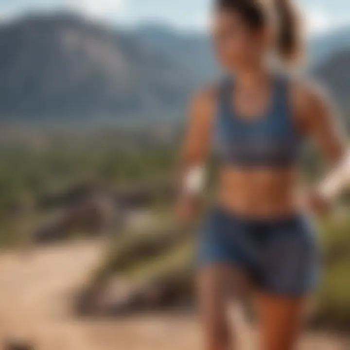 Woman engaging in outdoor sports wearing sweat shorts