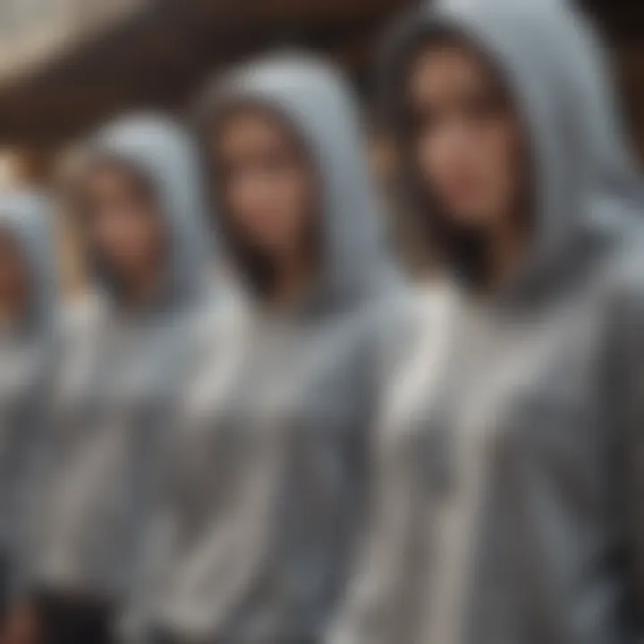 Group of friends showcasing their thin cropped hoodies