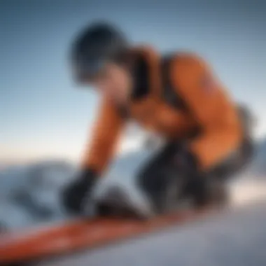 On-Slope Boa Adjustment for Optimal Fit Rider adjusting the Boa system on the slopes.