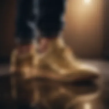 Fashion Statement of Gold Adidas Sneakers Trendy fashion look featuring gold Adidas sneakers