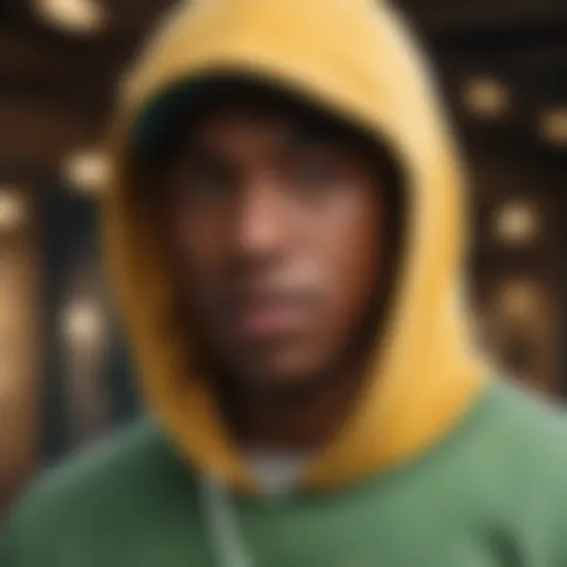 A close-up view of a Tyler, The Creator hoodie showcasing its unique design.