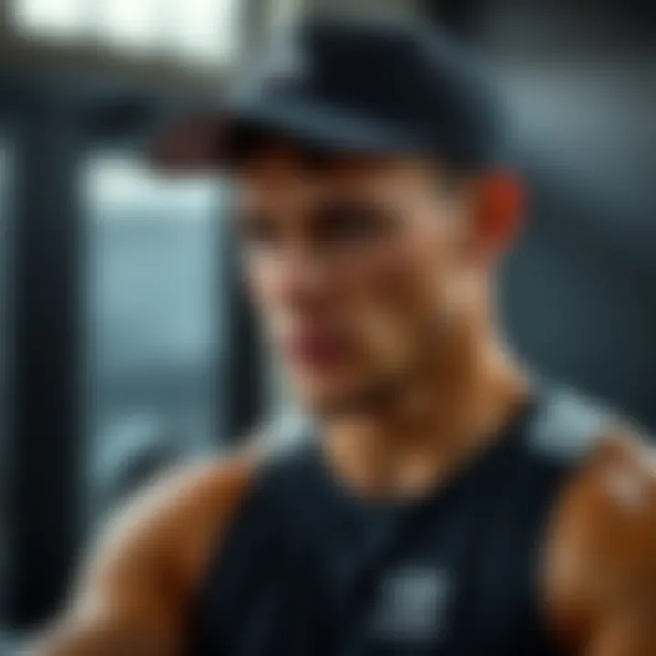 Athlete wearing a correctly fitted adidas hat during a workout