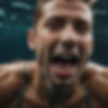 Underwater Breath Hold Training Athlete practicing breath hold training in an underwater environment
