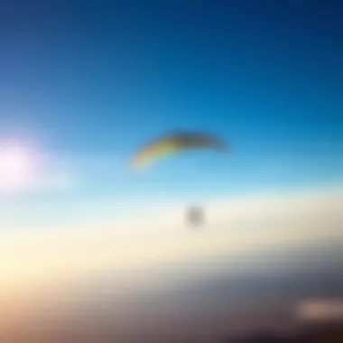 Paraglider Soaring Through Wind Currents A paraglider soaring through wind currents